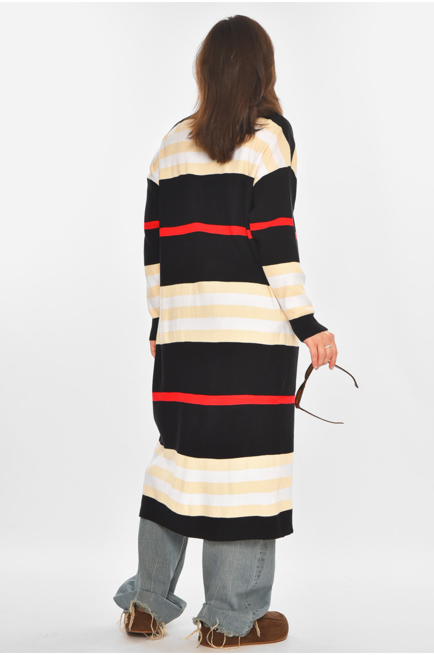 Кардиган женский черного цвета с принтом 11749 212192