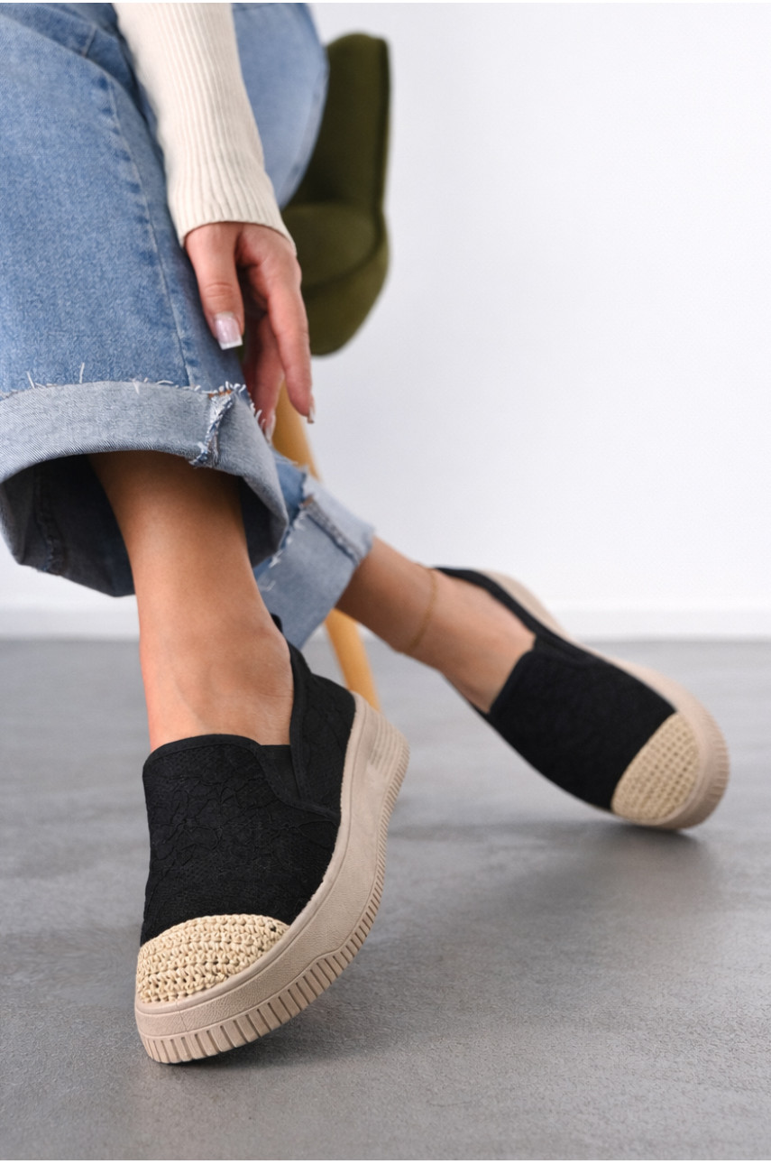 Мокасины женские черного цвета к190 212195