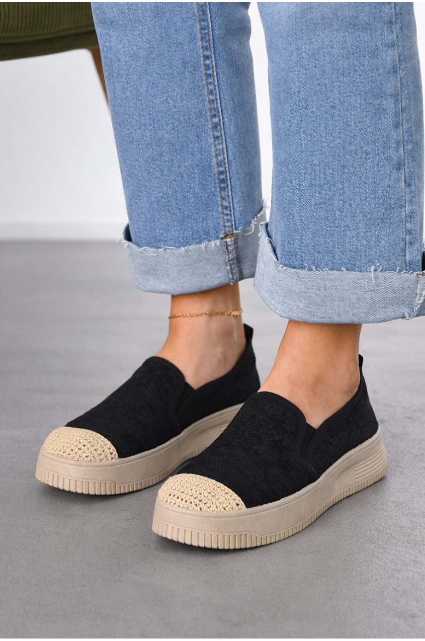 Мокасины женские черного цвета к190 212195