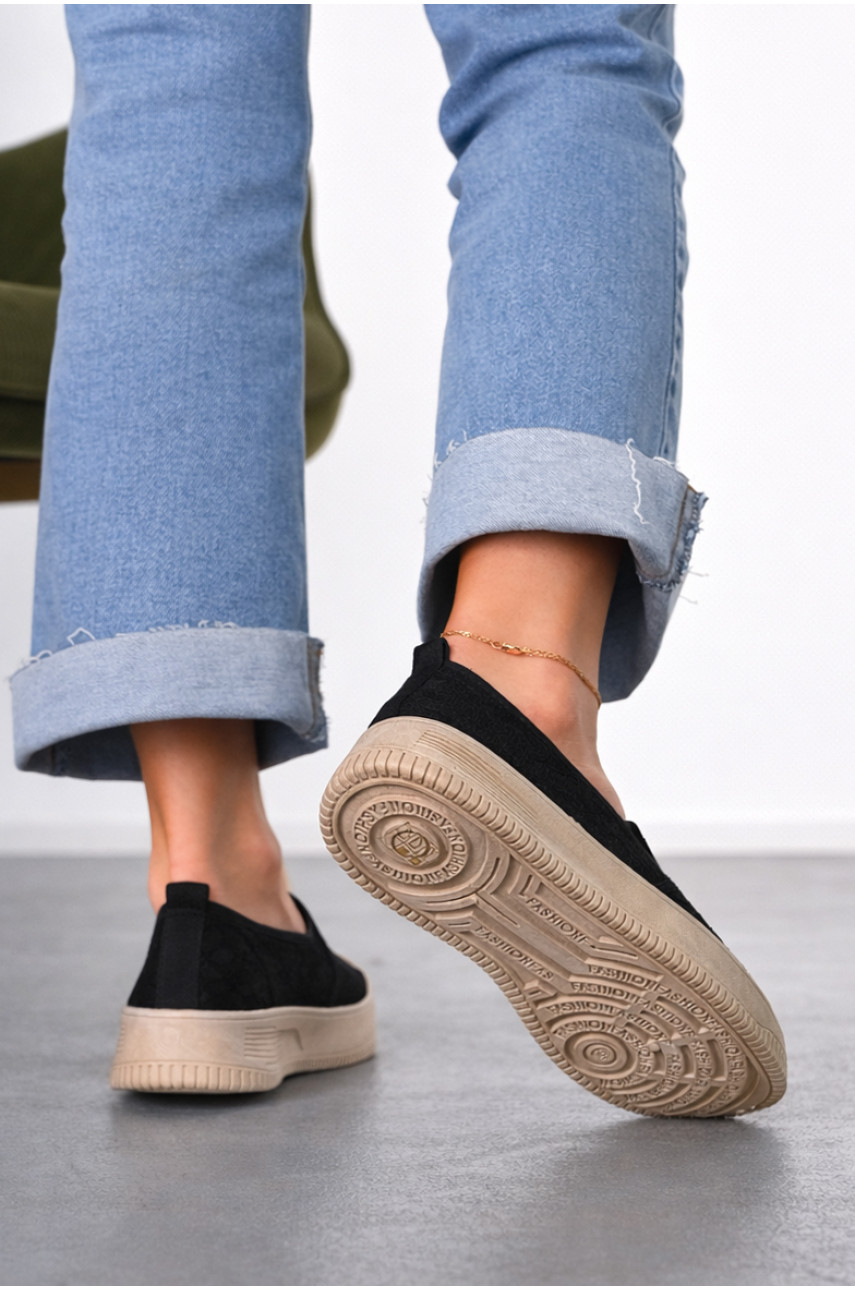 Мокасины женские черного цвета к190 212195