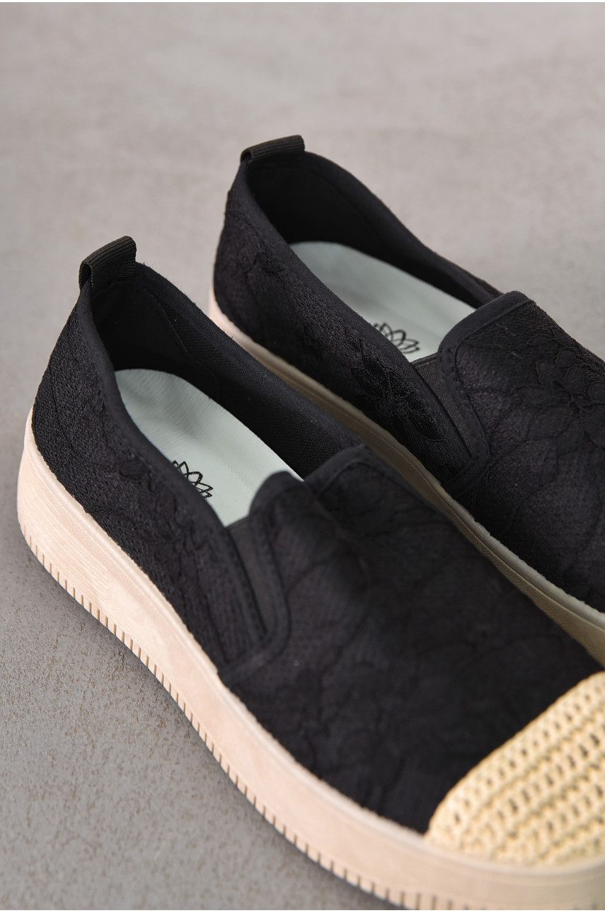 Мокасины женские черного цвета к190 212195