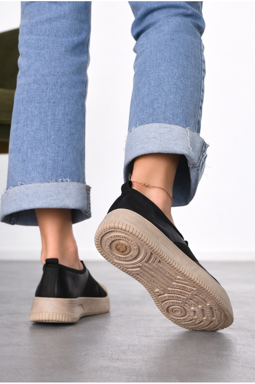 Мокасины женские черного цвета к189 212196