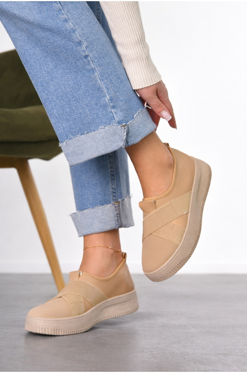 Мокасины женские бежевого цвета к189-2 212197