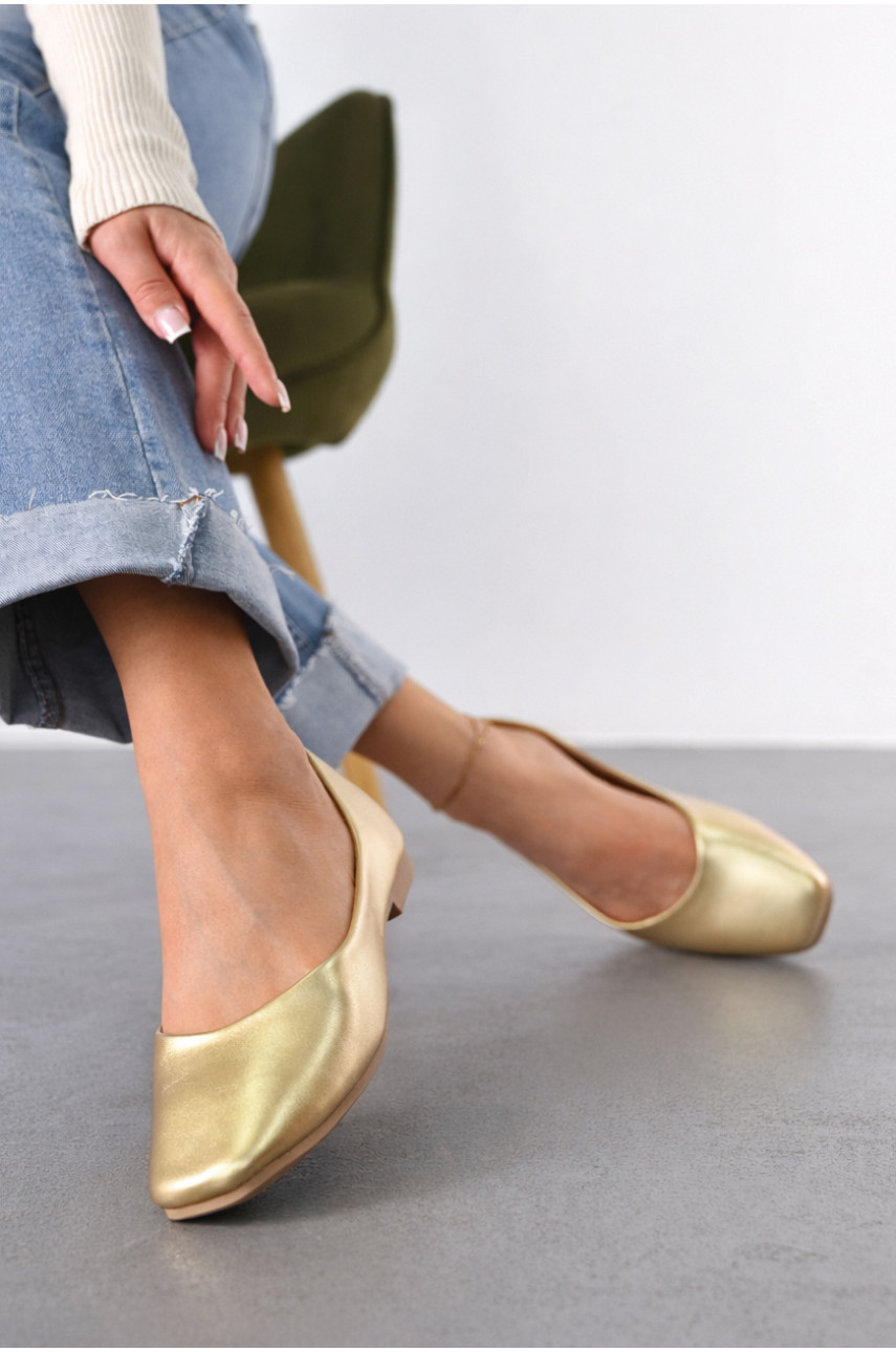 Балетки женские золотистого цвета Е338-9 212204