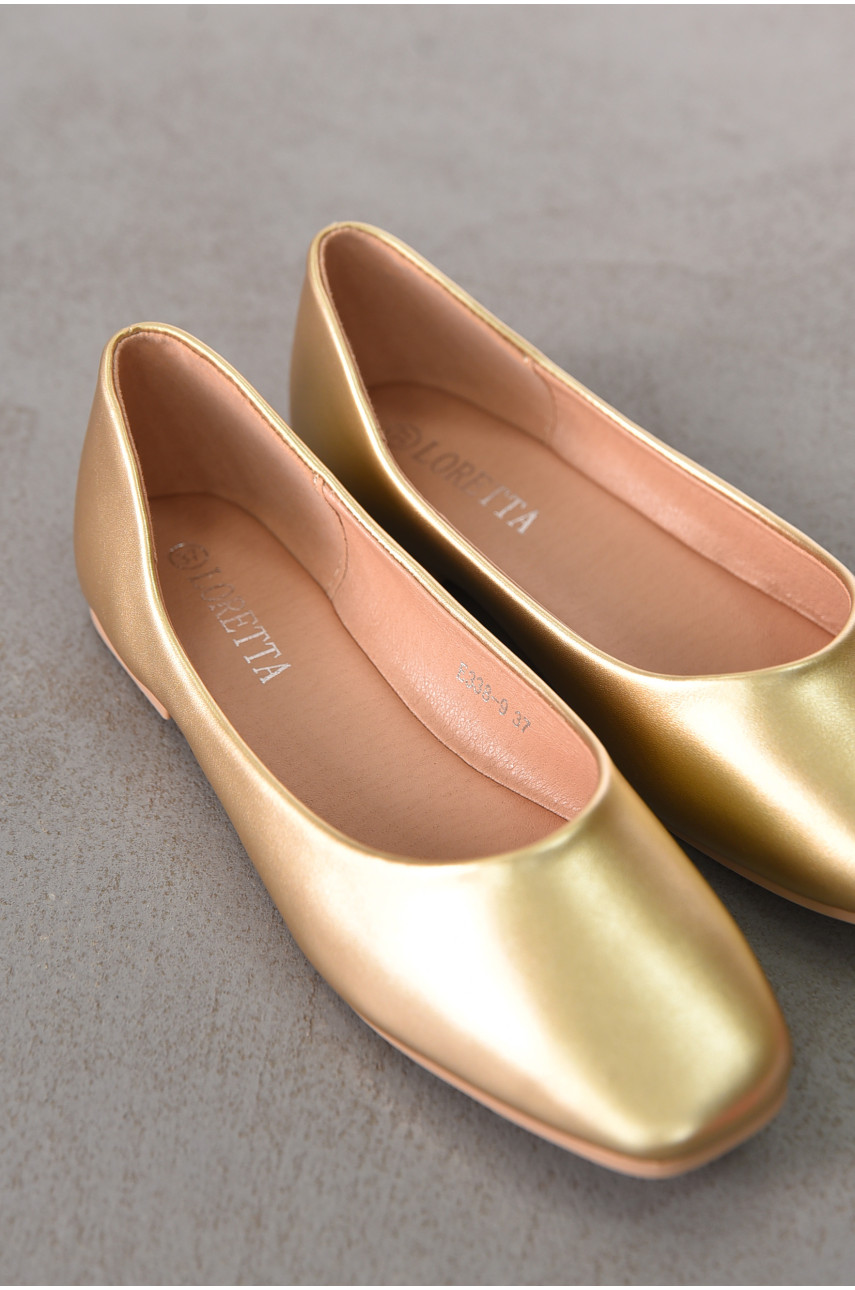 Балетки женские золотистого цвета Е338-9 212204