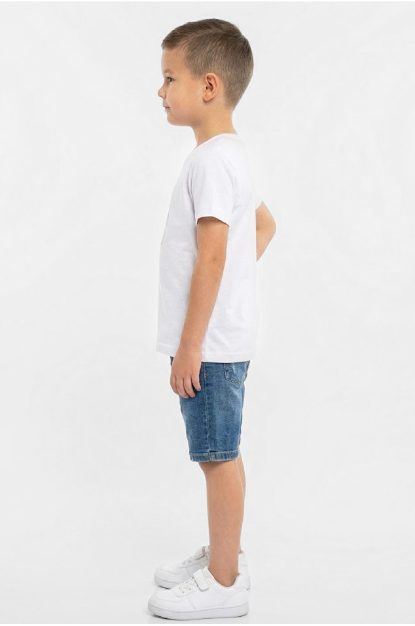 Футболка детская для мальчика белого цвета с принтом 212211