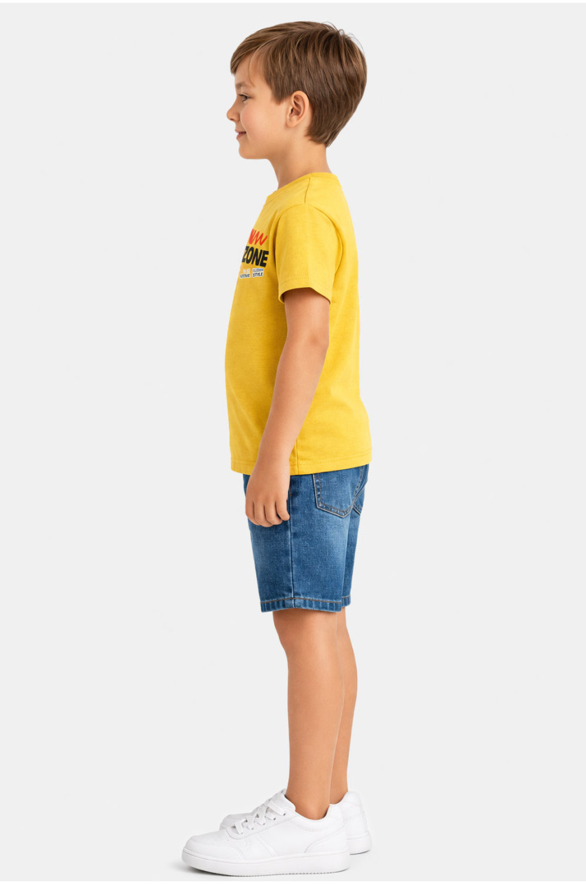 Футболка детская для мальчика желтого цвета с принтом 212212
