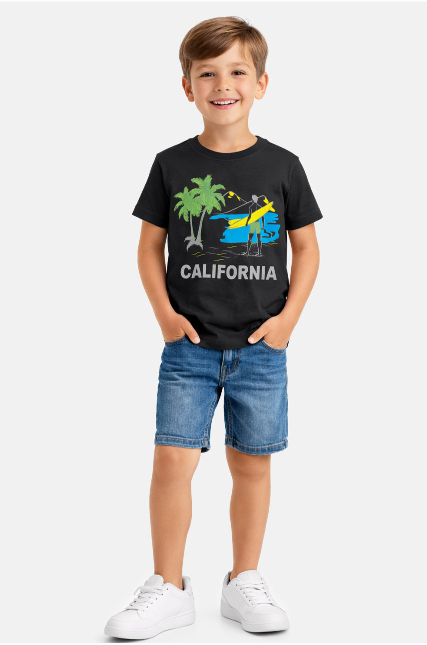 Футболка детская для мальчика черного цвета с принтом 212217