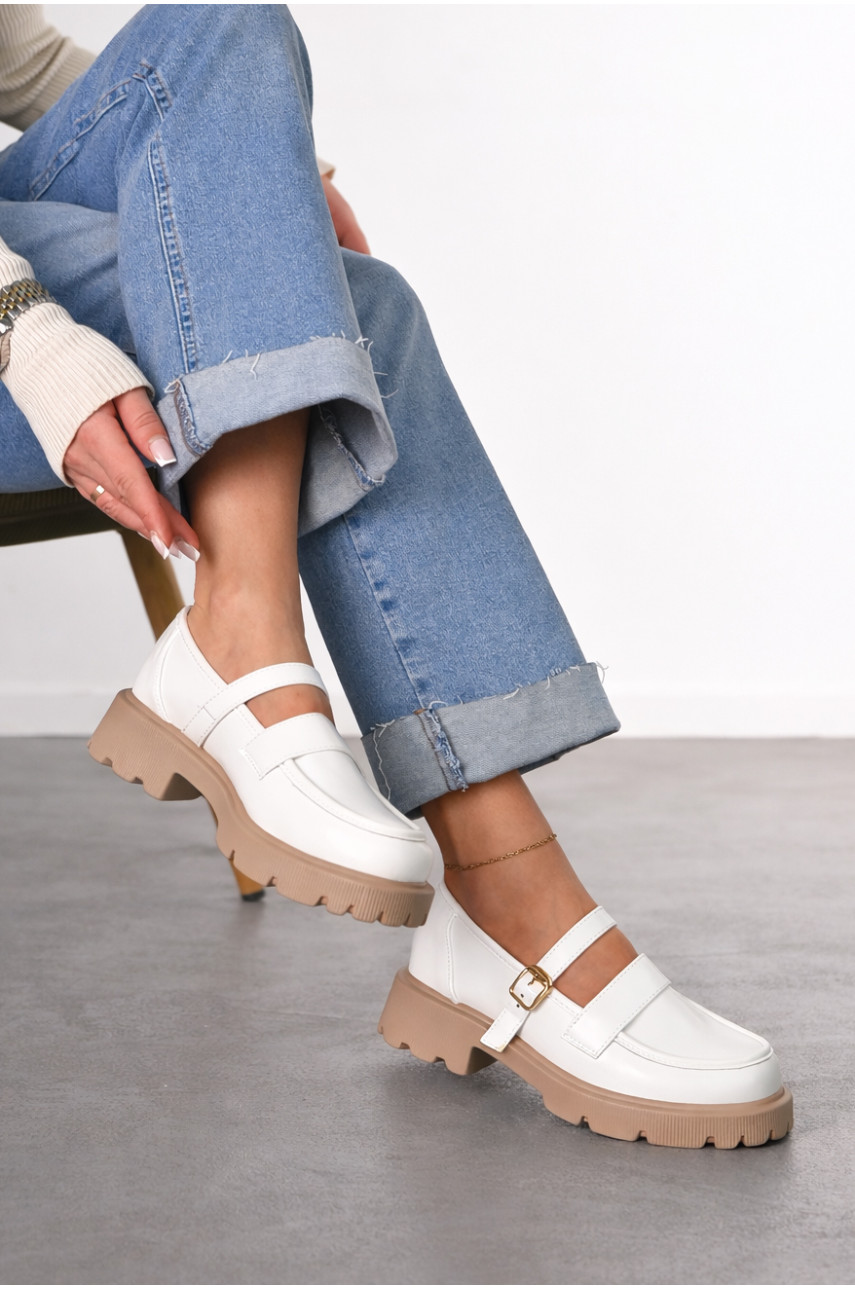 Лоферы женские белого цвета Е232-2 212222