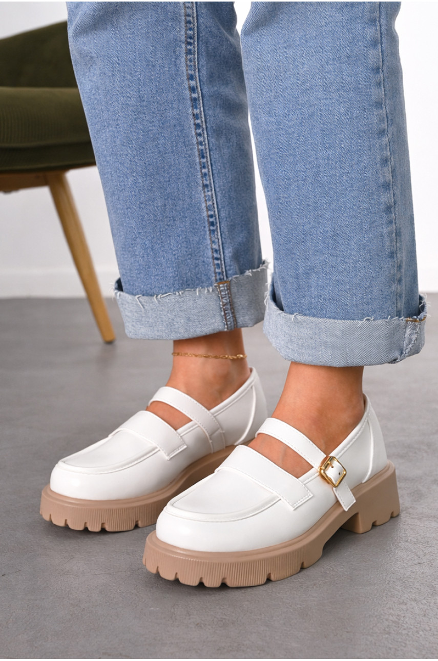 Лоферы женские белого цвета Е232-2 212222