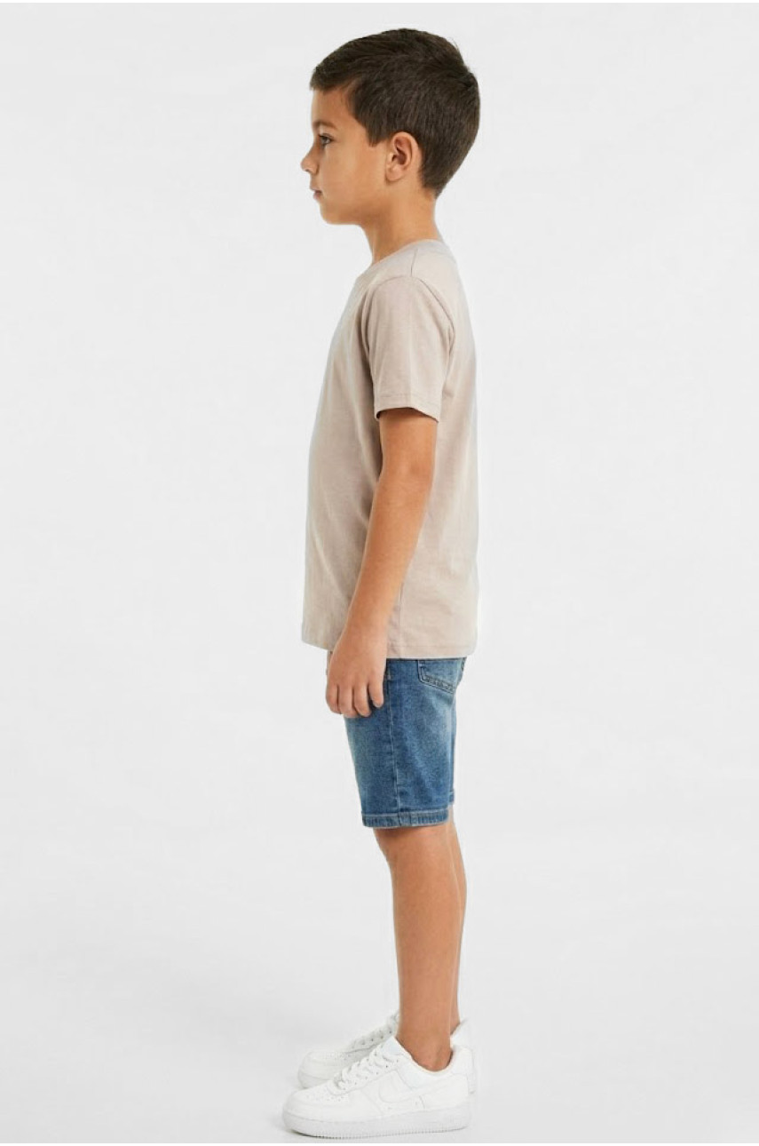 Футболка детская для мальчика бежевого цвета с принтом 212224