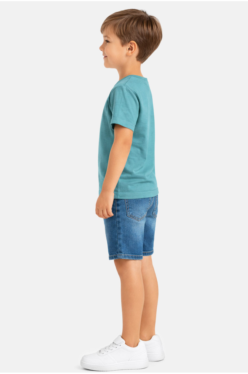 Футболка детская для мальчика зеленого цвета с принтом 212227