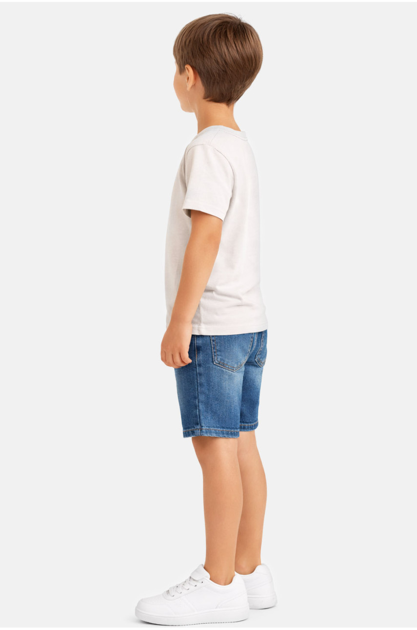 Футболка детская для мальчика бежевого цвета с принтом 212229