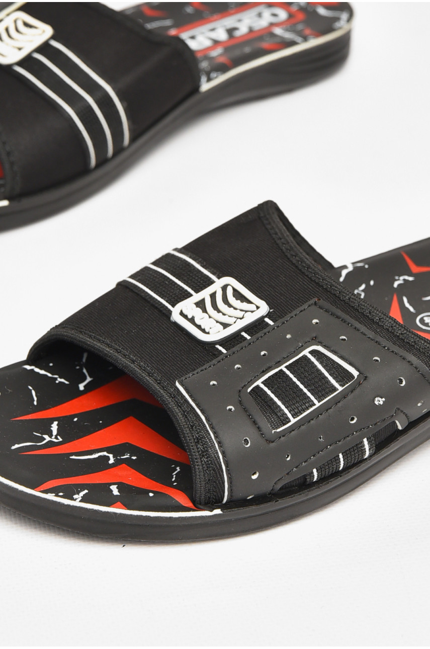 Шлепки мужские черно-белого цвета s-32 212237 Шлепки мужские черно-белого цвета s-32 212237