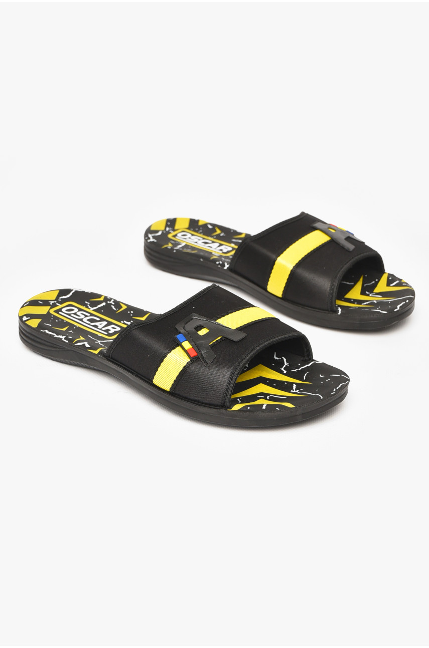 Шлепки мужские черно-желтого цвета s-28 212239