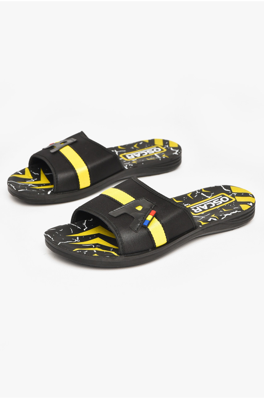Шлепки мужские черно-желтого цвета s-28 212239