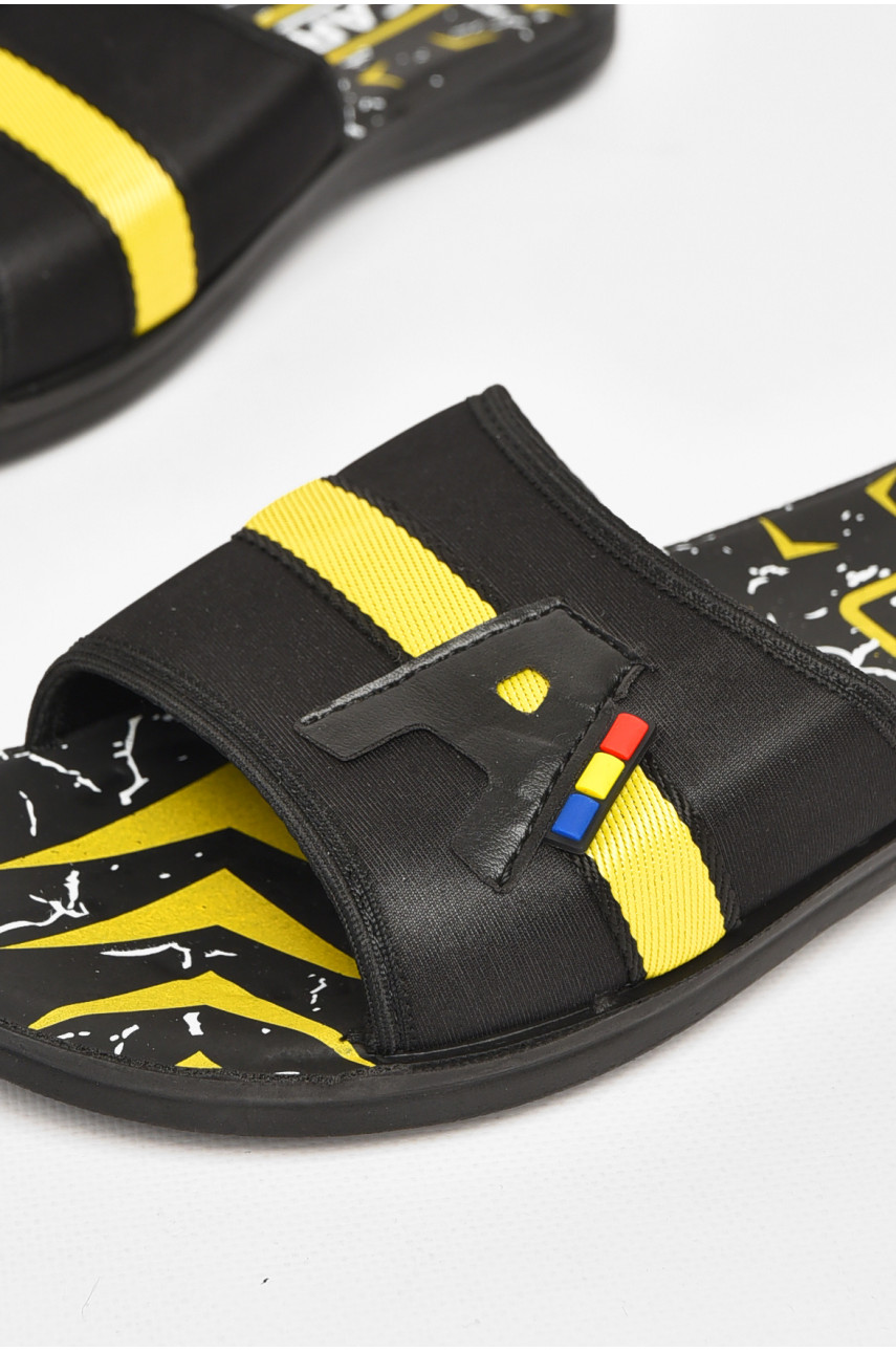 Шлепки мужские черно-желтого цвета s-28 212239