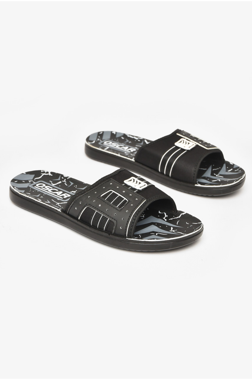 Шлепки мужские черно-белого цвета s-32 212241