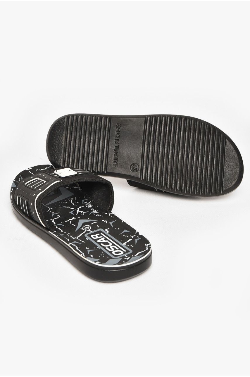 Шлепки мужские черно-белого цвета s-32 212241 Шлепки мужские черно-белого цвета s-32 212241