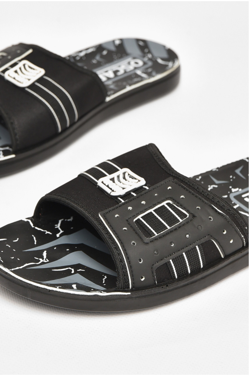 Шлепки мужские черно-белого цвета s-32 212241 Шлепки мужские черно-белого цвета s-32 212241