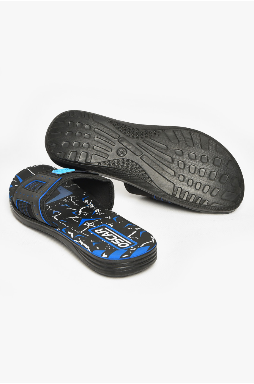 Шлепки мужские черно-голубого цвета s-32 212242 Шлепки мужские черно-голубого цвета s-32 212242