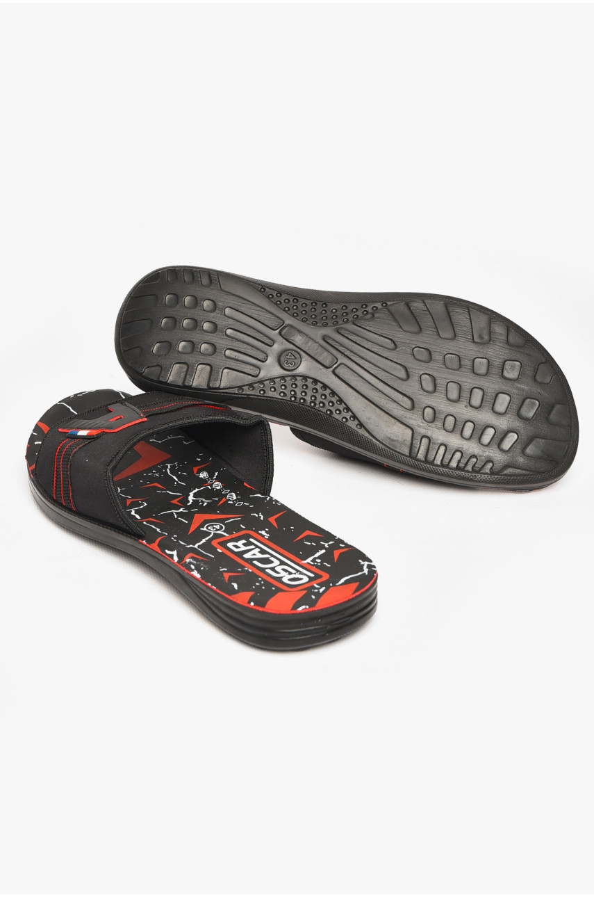 Шлепки мужские черно-красного цвета s-28 212243
