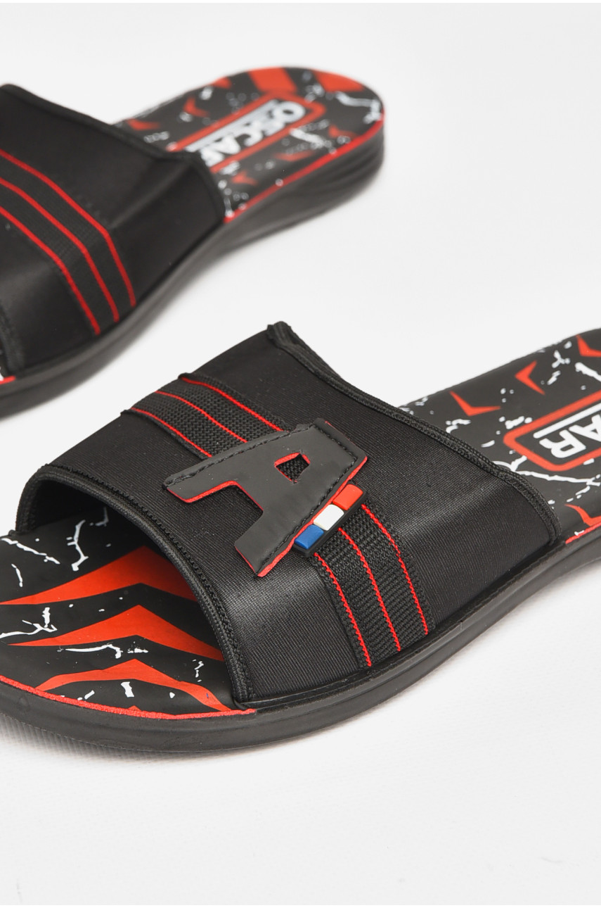 Шлепки мужские черно-красного цвета s-28 212243