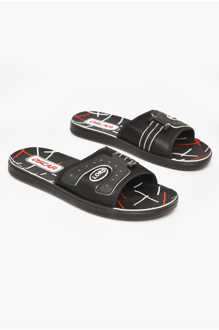 Шлепки мужские черно-белого цвета s- 212244