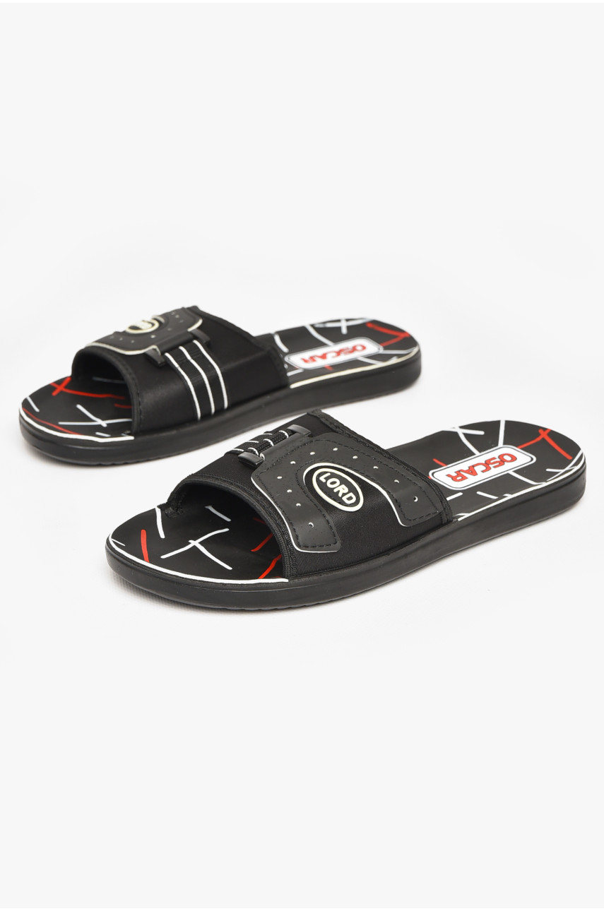 Шлепки мужские черно-белого цвета s- 212244