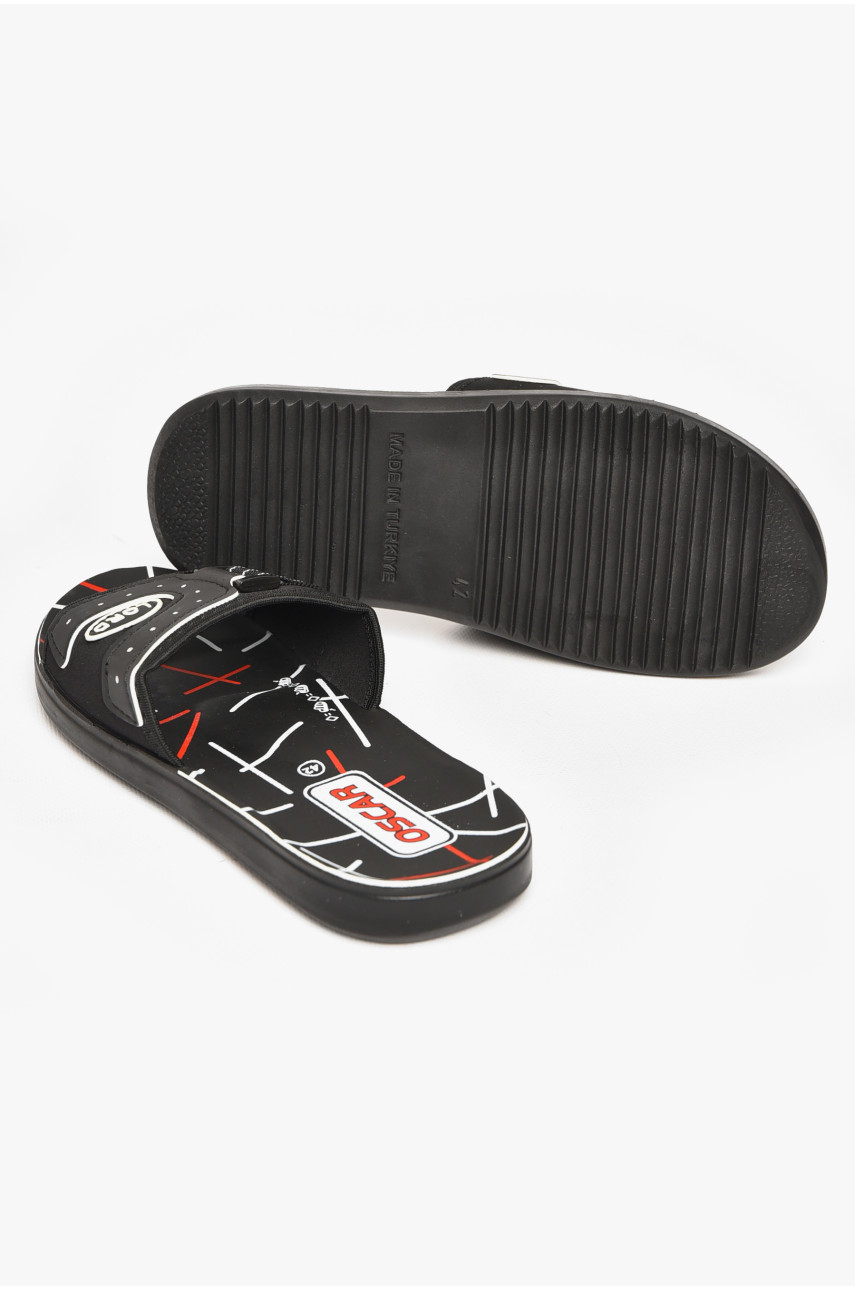 Шлепки мужские черно-белого цвета s- 212244