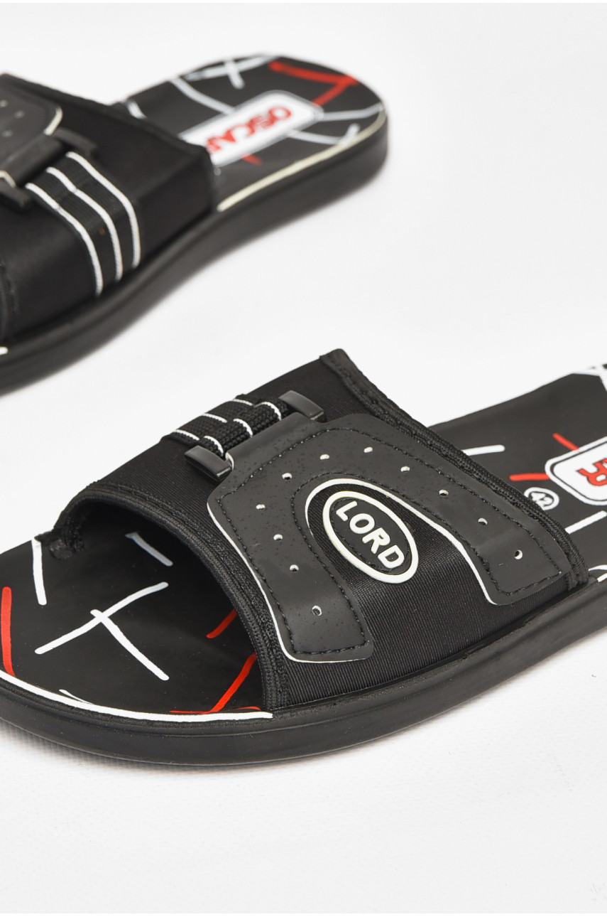 Шлепки мужские черно-белого цвета s- 212244