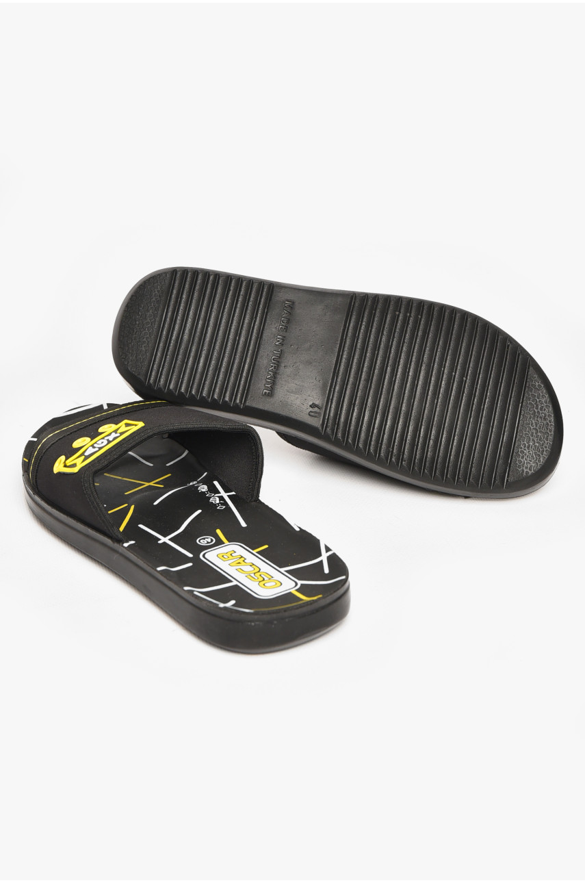 Шлепки мужские черно-желтого цвета s- 212247 Шлепки мужские черно-желтого цвета s- 212247