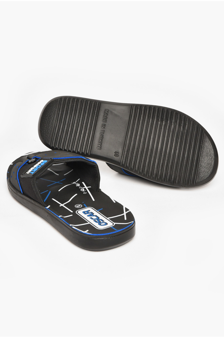 Шлепки мужские черно-синего цвета s- 212248