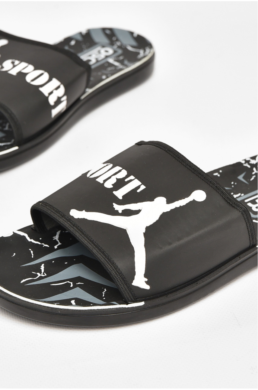 Шлепки мужские черно-белого цвета s- 212249