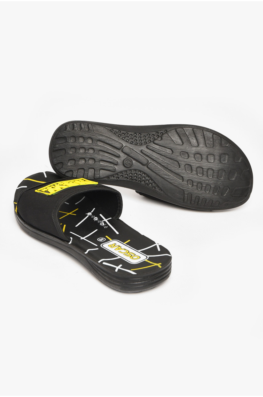 Шлепки мужские черно-желтого цвета s- 212251 Шлепки мужские черно-желтого цвета s- 212251