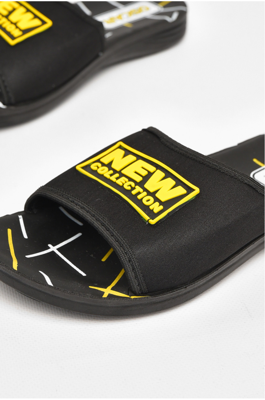 Шлепки мужские черно-желтого цвета s- 212251 Шлепки мужские черно-желтого цвета s- 212251