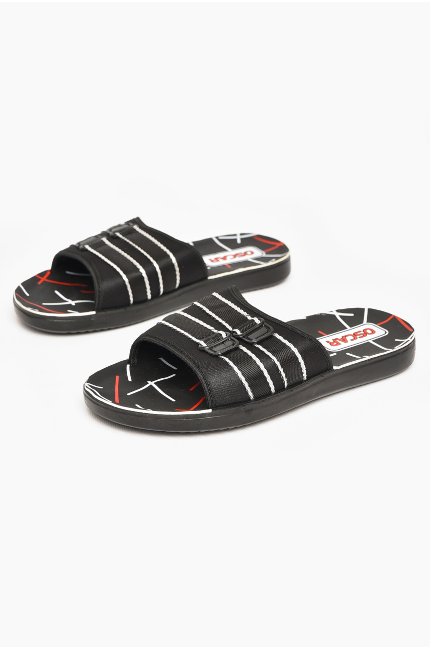 Шлепки мужские черно-белого цвета s- 212252