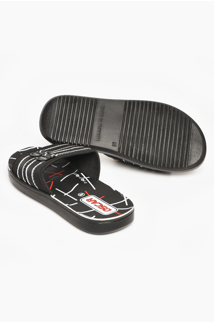 Шлепки мужские черно-белого цвета s- 212252