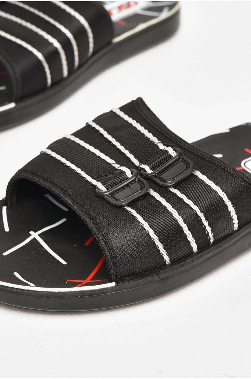 Шлепки мужские черно-белого цвета s- 212252