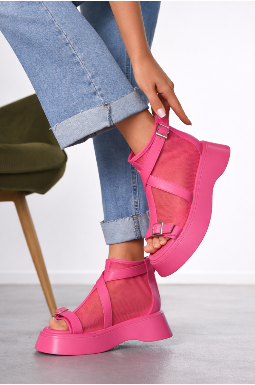 Босоніжки жіночі малинового кольору S6657-5 212275