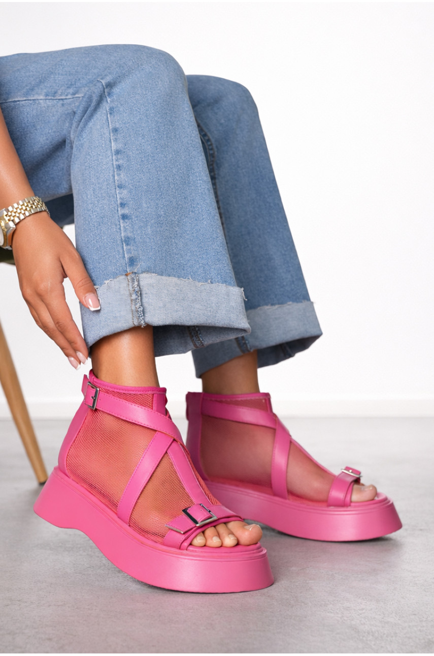 Босоніжки жіночі малинового кольору S6657-5 212275