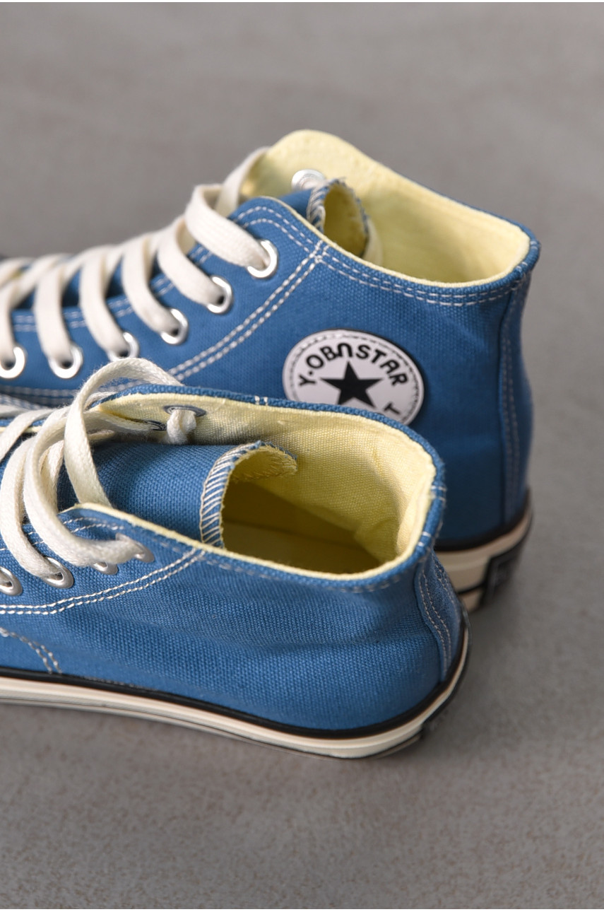 Кеды женские высокие синего цвета на шнуровке L030-5 212297