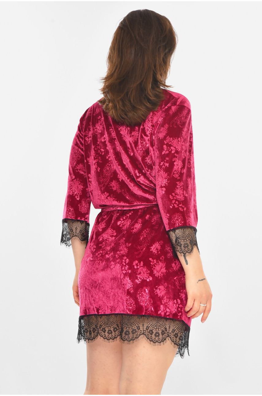 Халат женский велюровый сиреневого цвета 0859 212315