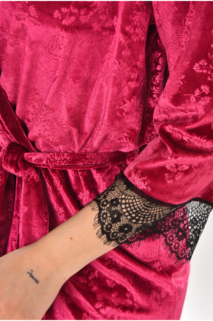 Халат женский велюровый сиреневого цвета 0859 212315