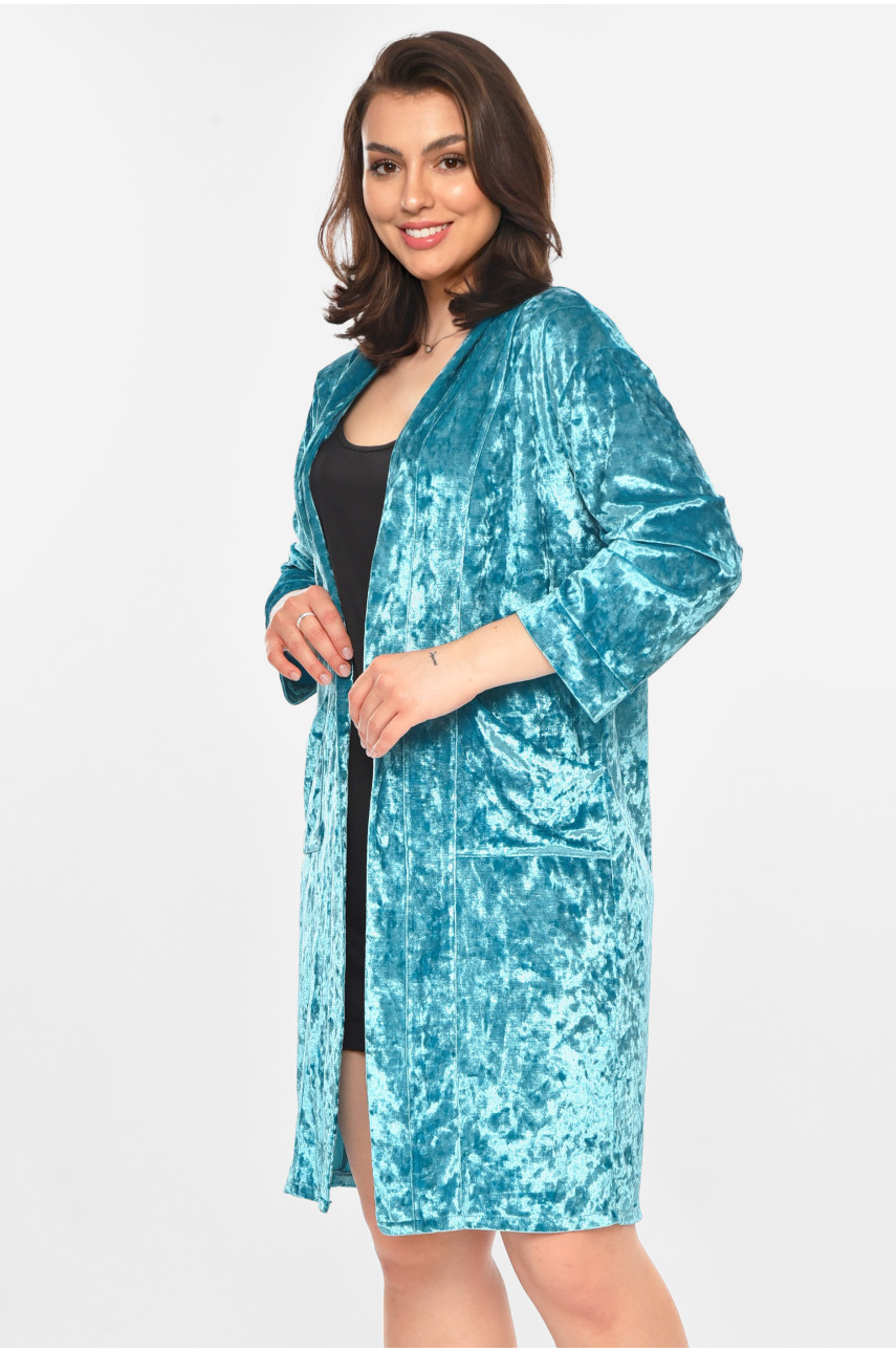 Халат женский велюровый мятного цвета М28 212320