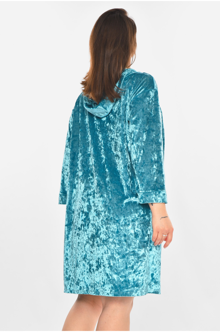 Халат женский велюровый мятного цвета М28 212320