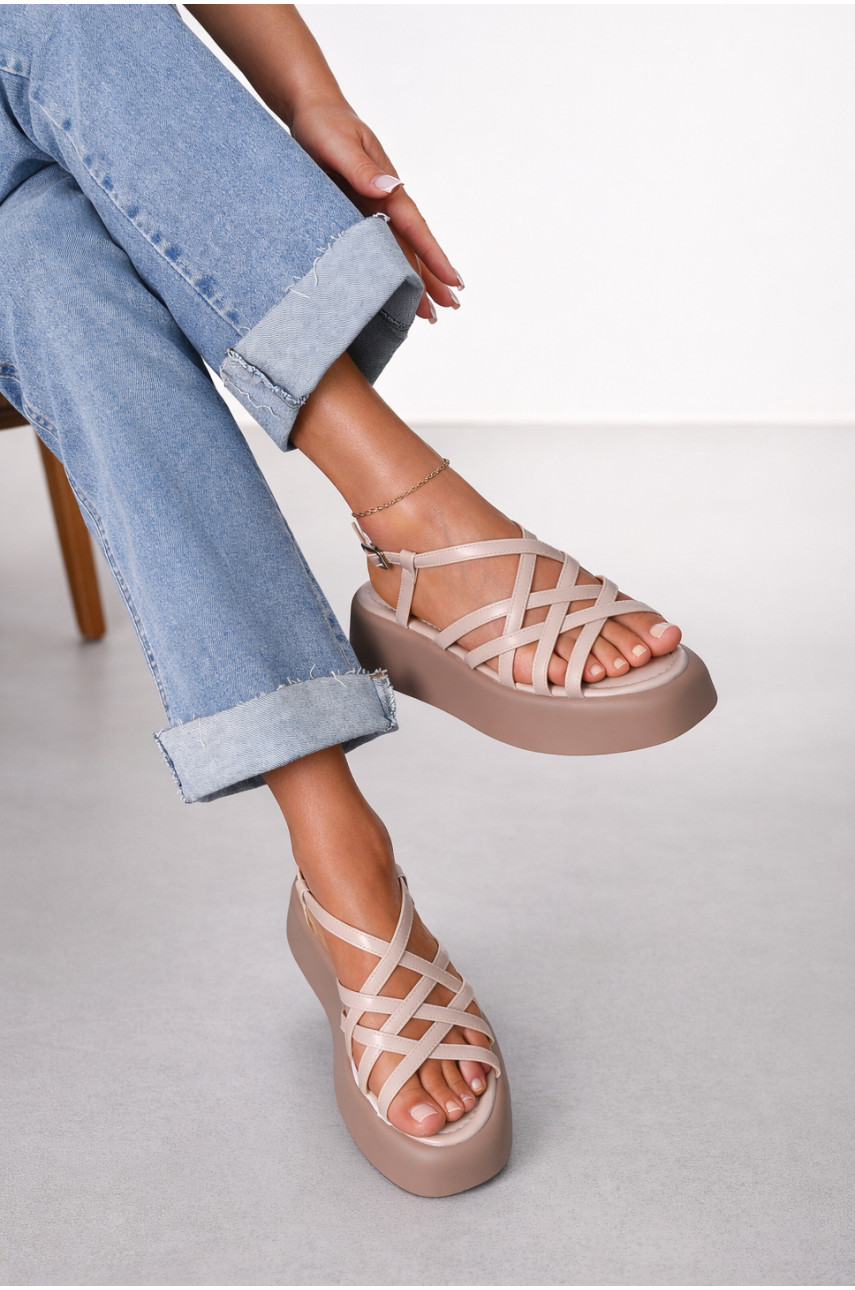 Босоніжки жіночі світло-бежевого кольору Т7020-35 212345