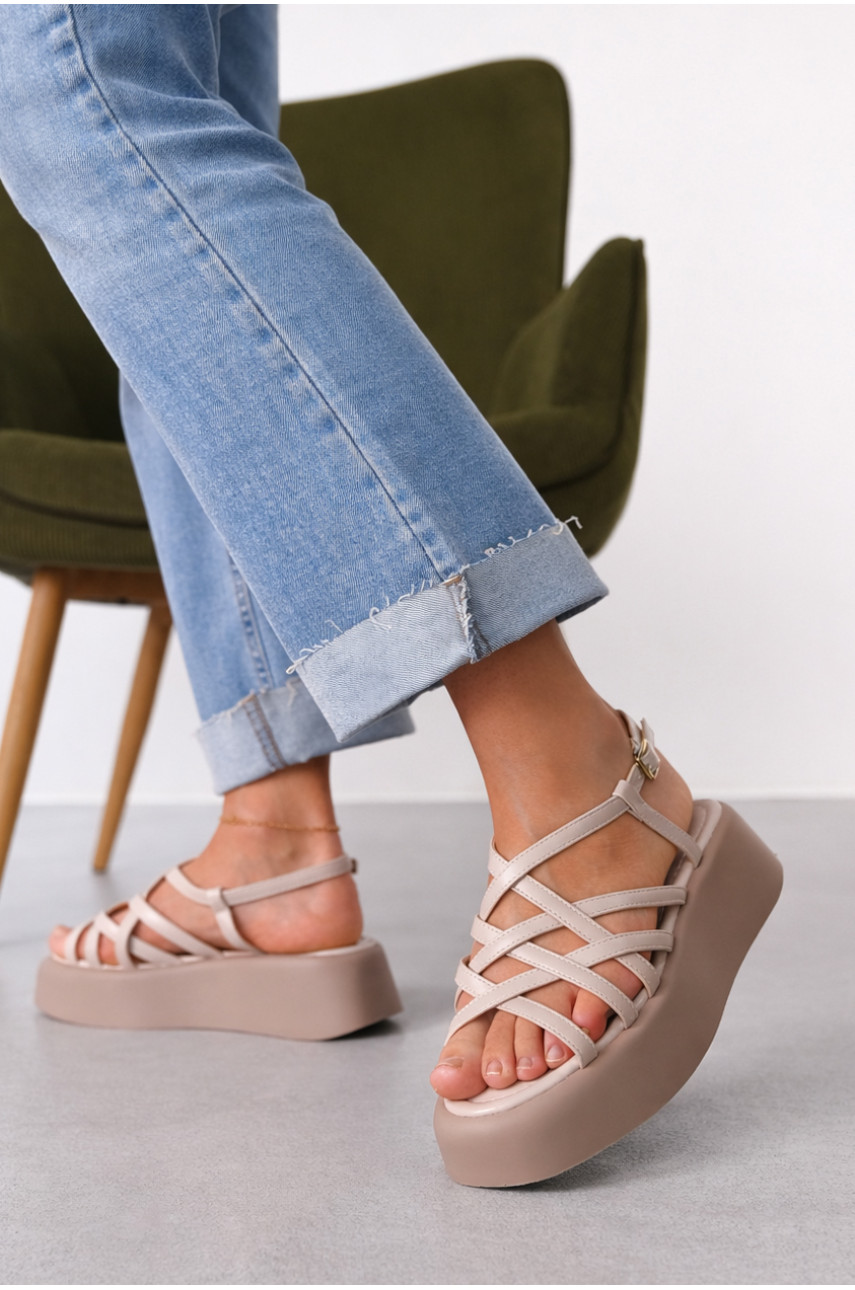 Босоніжки жіночі світло-бежевого кольору Т7020-35 212345