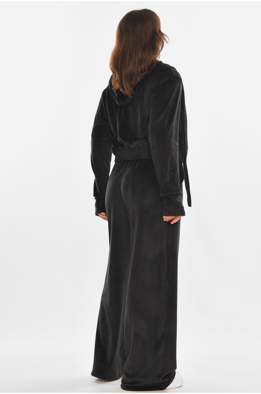 Спортивний костюм жіночий велюровий чорного кольору 367 212346