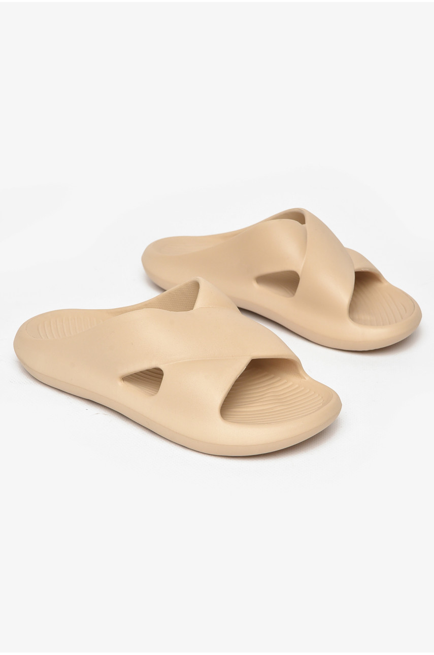 Шльопанці піна жіночі бежевого кольору 5065-2 212366